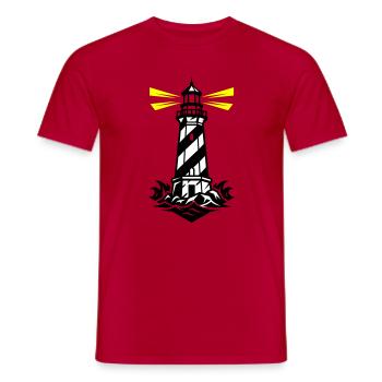 Icône de la Côte du Phare - T-shirt homme - rouge - Devant - AI Model Male 178 dark (178cm)