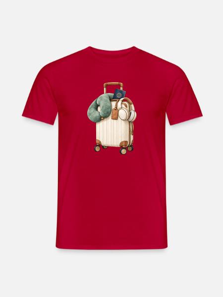 Reise-Toolkit im Vintage-Koffer - Männer T-Shirt - Rot