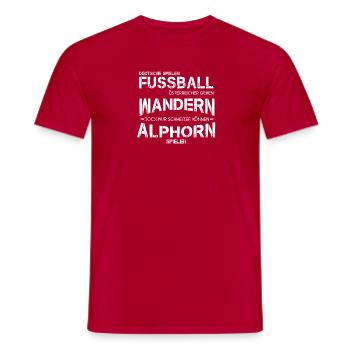 Alphorn spielen - Männer T-Shirt - Rot - Vorne - AI Model Male 178 dark (178cm)