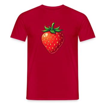 Erdbeere Früchte - Fasching Kostüm - Männer T-Shirt - Rot - Vorne - AI Model Male 178 dark (178cm)