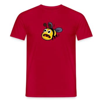 Durchgeknallte Biene - Männer T-Shirt - Rot - Vorne - AI Model Male 178 dark (178cm)