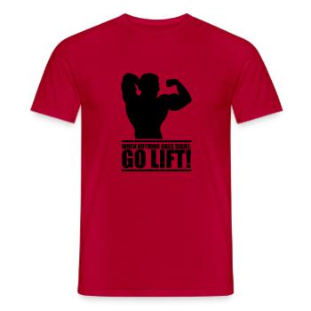 go_lift - T-shirt homme - rouge - Devant - AI Model Male 178 dark (178cm)