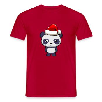 Panda Comic Christmas - T-shirt homme - rouge - Devant - AI Model Male 178 dark (178cm)