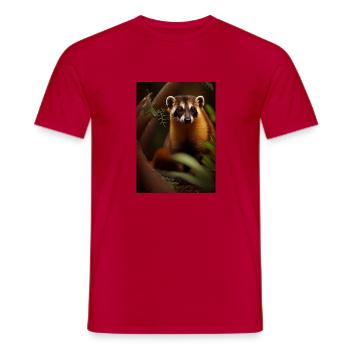 Coati In Nature - Männer T-Shirt - Rot - Vorne - AI Model Male 178 dark (178cm)
