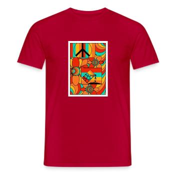 Ravebow - Men's T-Shirt - red - Front - AI Model Male 178 dark (178cm)