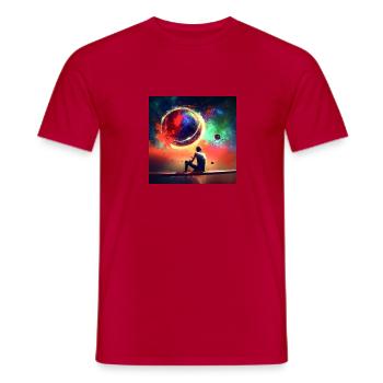 3b - T-shirt homme - rouge - Devant - AI Model Male 178 dark (178cm)