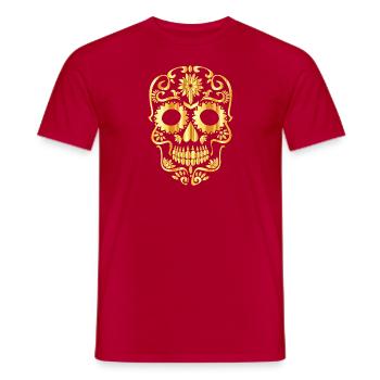 Gold Skull - Männer T-Shirt - Rot - Vorne - AI Model Male 178 dark (178cm)