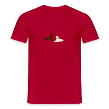 Bloder and brown labrador dog gift - Men's T-Shirt - red - Front - AI Model Male 178 dark (178cm)