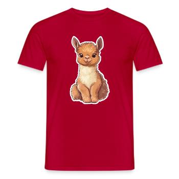 Llama Alpaca Llama Animal Gift - Men's T-Shirt - red - Front - AI Model Male 178 dark (178cm)