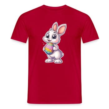 Chemise de Pâques mignonne Lapin de Pâques Cool - T-shirt homme - rouge - Devant - AI Model Male 178 dark (178cm)