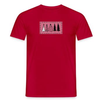 Christmas Trees Hohoho - Men's T-Shirt - red - Front - AI Model Male 178 dark (178cm)