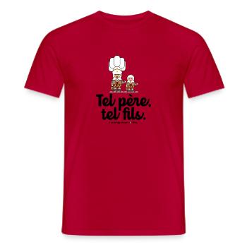 Tel père, tel fils. - T-shirt homme - rouge - Devant - AI Model Male 178 dark (178cm)