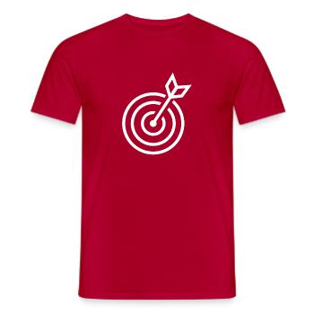 Zielscheibe mit Pfeil - Männer T-Shirt - Rot - Vorne - AI Model Male 178 dark (178cm)