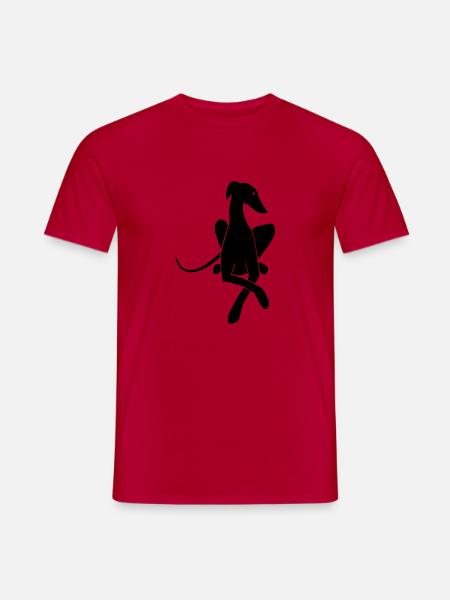 Windhund liegend von vorne - Männer T-Shirt - Rot