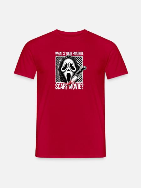 What‘s your favorite scary movie? - Männer T-Shirt - Rot