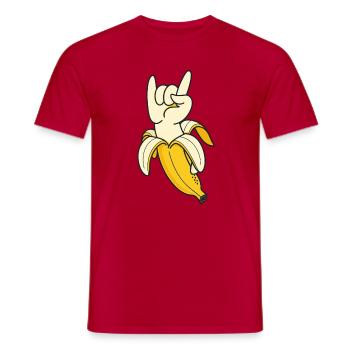 Illustration du geste de la main de la banane - T-shirt homme - rouge - Devant - AI Model Male 178 dark (178cm)
