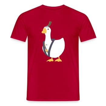 Là où les vents se rencontrent - Oie chinoise - Nuage solitaire - T-shirt homme - rouge - Devant - AI Model Male 178 dark (178cm)