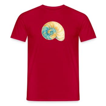 Water-coloured shell spiral - Men's T-Shirt - red - Front - AI Model Male 178 dark (178cm)