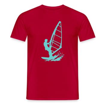 Windsurfer Silhouette im Meer - Männer T-Shirt - Rot - Vorne - AI Model Male 178 dark (178cm)