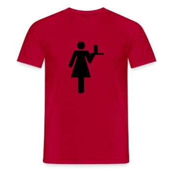 Kellnerin - Männer T-Shirt - Rot - Vorne - AI Model Male 178 dark (178cm)