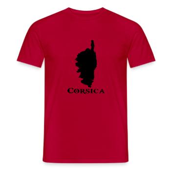 corsica île carte - T-shirt homme - rouge - Devant - AI Model Male 178 dark (178cm)