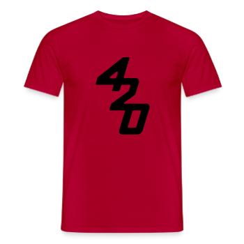 420 boat class sailing - Men's T-Shirt - red - Front - AI Model Male 178 dark (178cm)