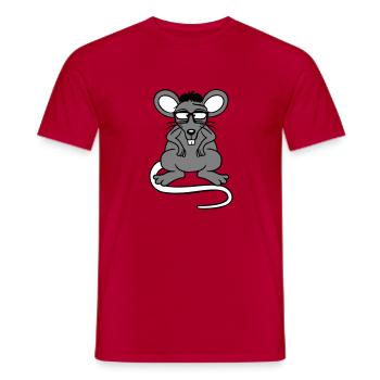 Maus Nerd Geek Hornbrille Schlau Intelligent Freak - Männer T-Shirt - Rot - Vorne - AI Model Male 178 dark (178cm)