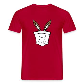 Lapin Oreilles De Lapin Trou Sac Caché Drôle Mignon - T-shirt homme - rouge - Devant - AI Model Male 178 dark (178cm)