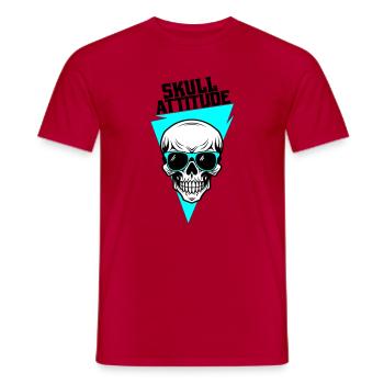 Skull with Glasses - Men's T-Shirt - red - Front - AI Model Male 178 dark (178cm)