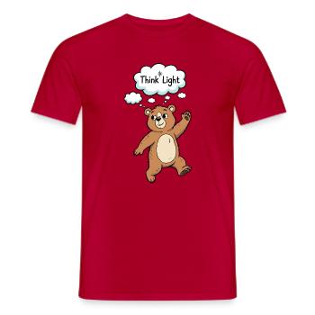 Think Light Bär Cartoon Motiv - Männer T-Shirt - Rot - Vorne - AI Model Male 178 dark (178cm)