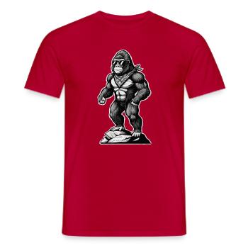 Wandern Wanderer Bergsteiger Berg Natur Gorilla - Männer T-Shirt - Rot - Vorne - AI Model Male 178 dark (178cm)
