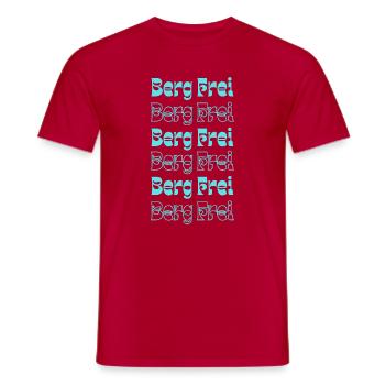 Retro Mountain Free Mountain Typography - Men's T-Shirt - red - Front - AI Model Male 178 dark (178cm)