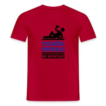 tschuess_niveau_2 - Männer T-Shirt - Rot - Vorne - AI Model Male 178 dark (178cm)