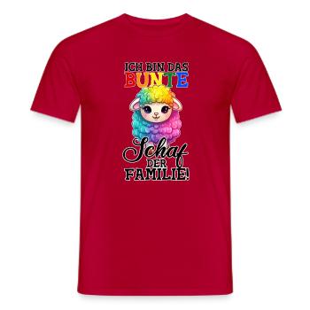 Bunte Schaf der Familie - Regenbogen LGBTQ - Männer T-Shirt - Rot - Vorne - AI Model Male 178 dark (178cm)