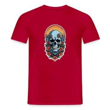 Bones and Botany skull - Men's T-Shirt - red - Front - AI Model Male 178 dark (178cm)