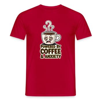 Coffee, anxiety and caffeine - Men's T-Shirt - red - Front - AI Model Male 178 dark (178cm)
