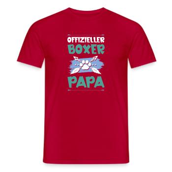 boxer hunde papa - Männer T-Shirt - Rot - Vorne - AI Model Male 178 dark (178cm)
