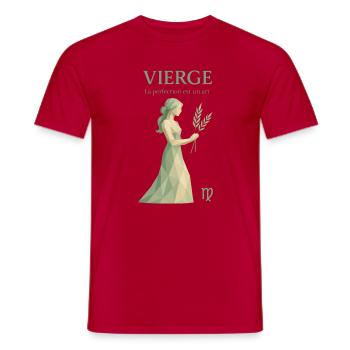 Signe astrologique de la Vierge - Astrologie - T-shirt homme - rouge - Devant - AI Model Male 178 dark (178cm)