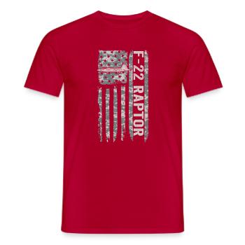 F-22 Raptor Pavillon militaire américain F22 - T-shirt homme - rouge - Devant - AI Model Male 178 dark (178cm)