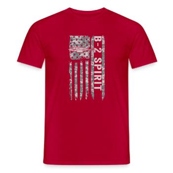 B-2 Spirit Tarnkappenbomber mit amerikanischer Fla - Männer T-Shirt - Rot - Vorne - AI Model Male 178 dark (178cm)