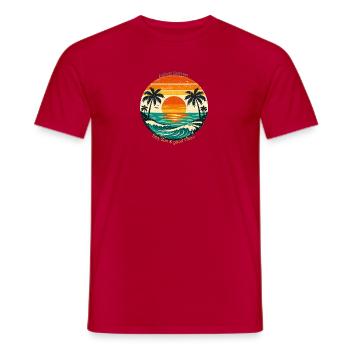Endless Summer: Sea, Sun & Vibes - Men's T-Shirt - red - Front - AI Model Male 178 dark (178cm)