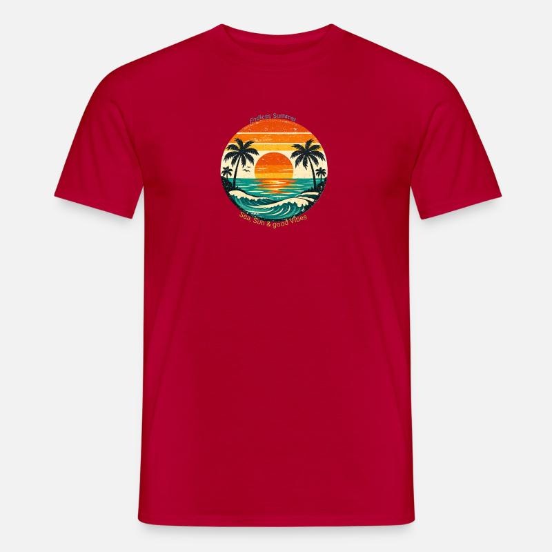 Endloser Sommer: Meer, Sonne & Vibes - Männer T-Shirt - Rot