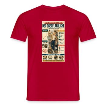 Der Oberflächliche – Denken darf tiefer gehen - Männer T-Shirt - Rot - Vorne - AI Model Male 178 dark (178cm)