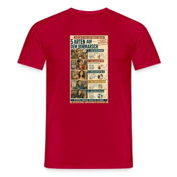 5 Arten auf dem Vormarsch - Männer T-Shirt - Rot - Vorne - AI Model Male 178 dark (178cm)
