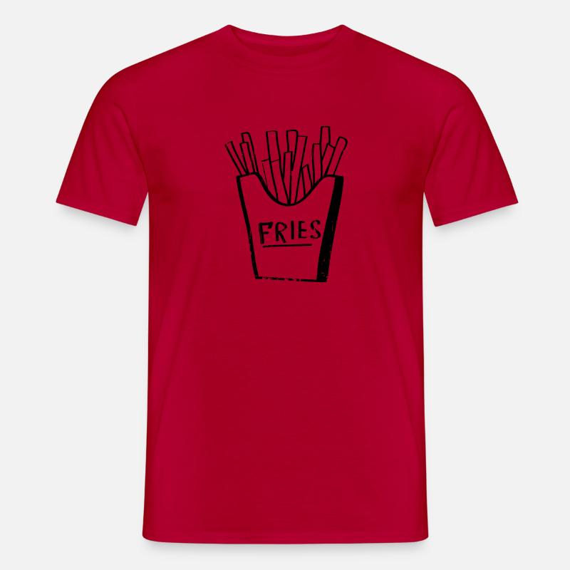 Fries! Frittierte Pommes - Männer T-Shirt - Rot