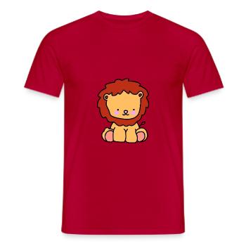 Lion bébé enfant - T-shirt homme - rouge - Devant - AI Model Male 178 dark (178cm)