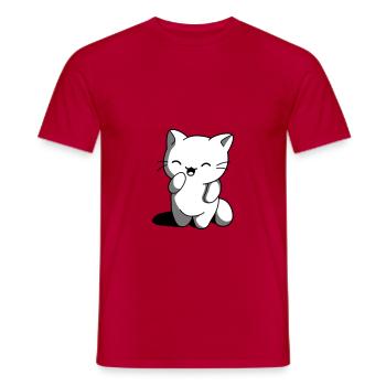Kitten kawaii funny - Men's T-Shirt - red - Front - AI Model Male 178 dark (178cm)