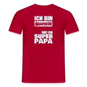 Ich bin super Papa Grafiker - Männer T-Shirt - Rot - Vorne - AI Model Male 178 dark (178cm)