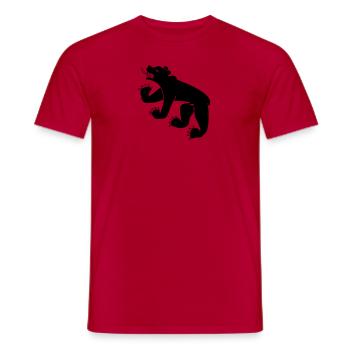 Zeichnung einer Bärensymbolflagge von Bern Schweiz - Männer T-Shirt - Rot - Vorne - AI Model Male 178 dark (178cm)