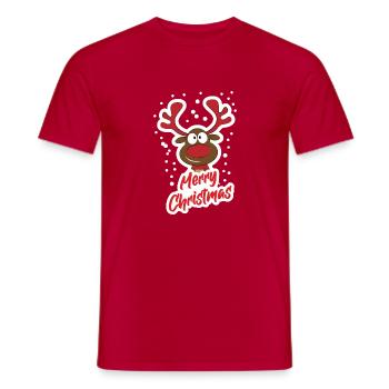 merry christmas - Männer T-Shirt - Rot - Vorne - AI Model Male 178 dark (178cm)